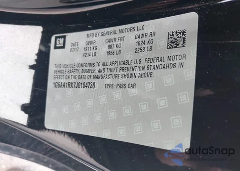 2018 Cadillac Ats Standard from USA, damaged, VIN 1G6AA1RX7J0104738